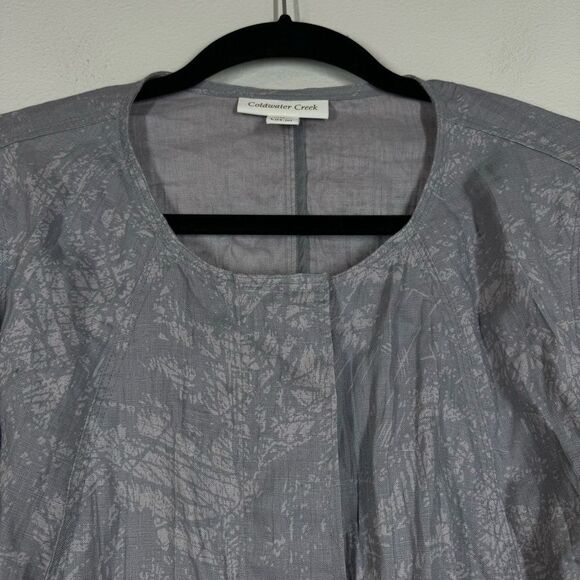 Coldwater Creek Womens 100% Linen Long Sleeve Printed Jacket Blazer Large(14-16) - Picture 2 of 8